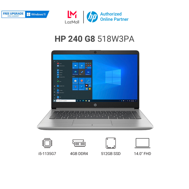Laptop HP 240 G8 518W3PA i5-1135G7| 4GB| 512GB| Iris Xe| Win 10