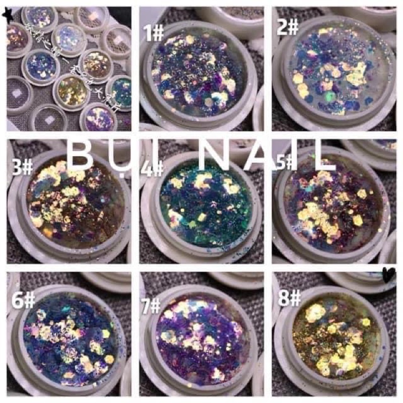 Nhũ vẫy cá set 8 hủ