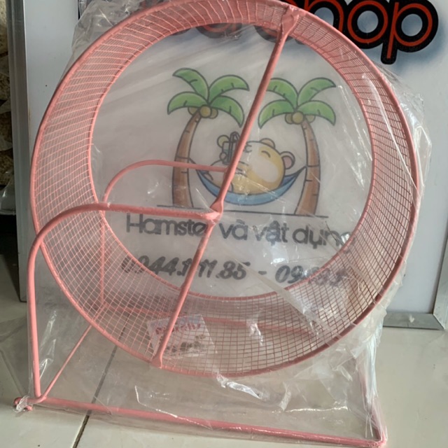 Wheel sắt cho hams, sóc, bọ, nhím .... - xanh - 11cm