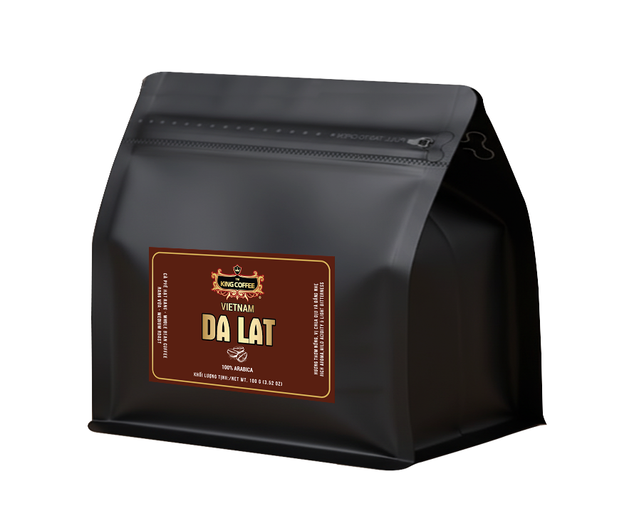 Cà phê hạt rang King coffee Da Lat Whole Bean coffee - Túi 100gr