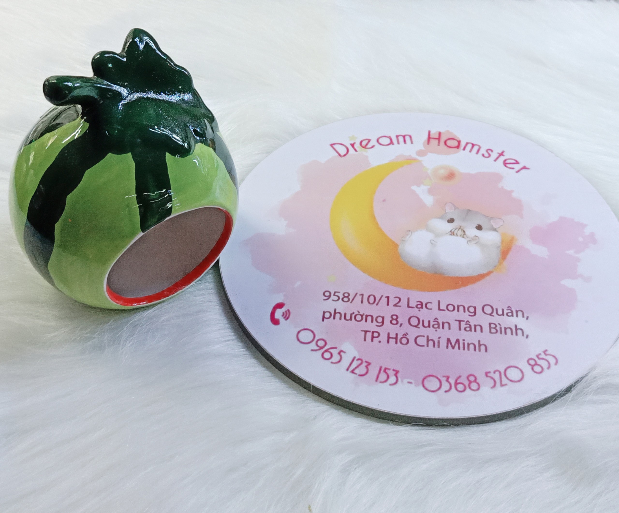 Nhà ngủ sứ dưa hấu cho hamster