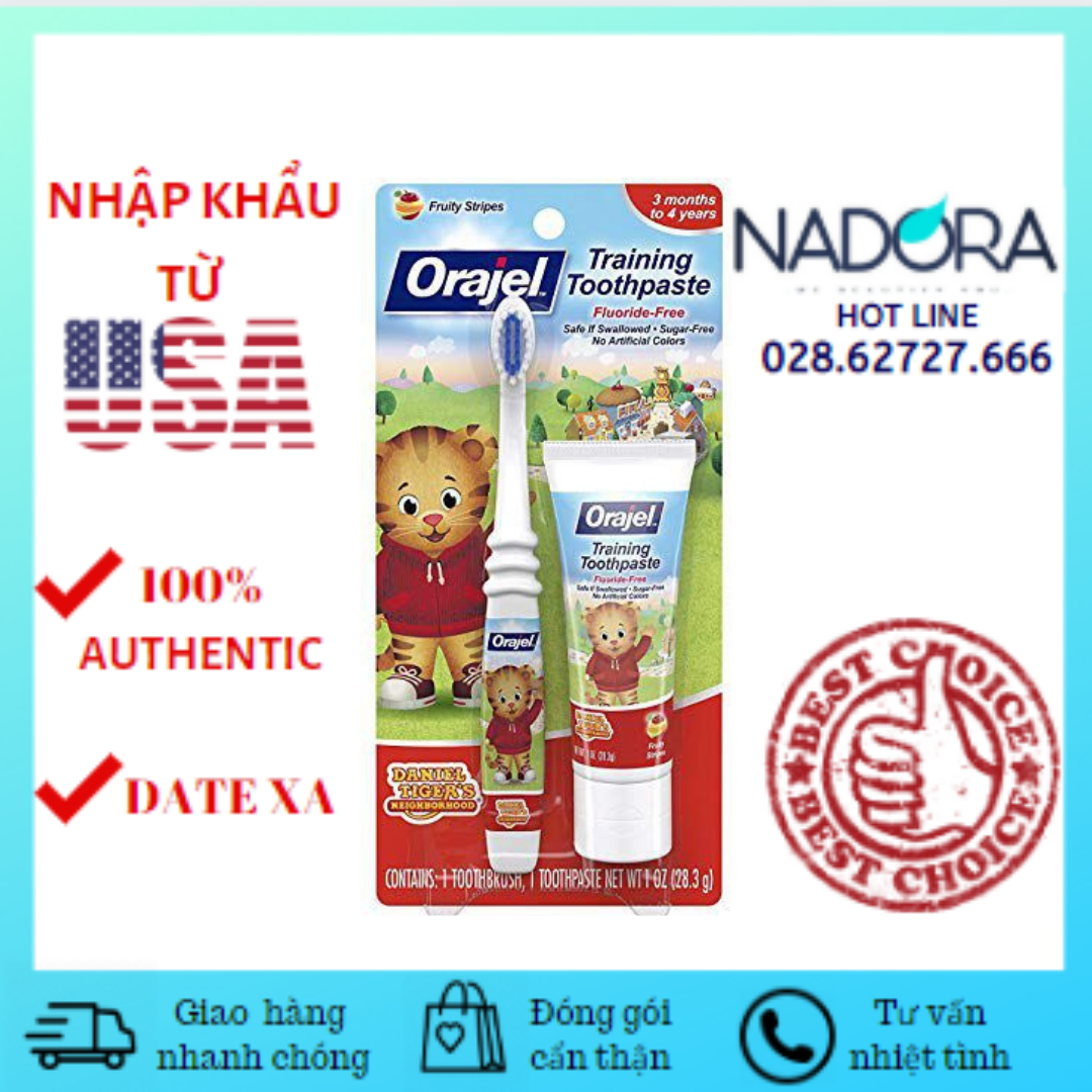 Orajel - set bàn chải đánh răng + kem dành cho bé