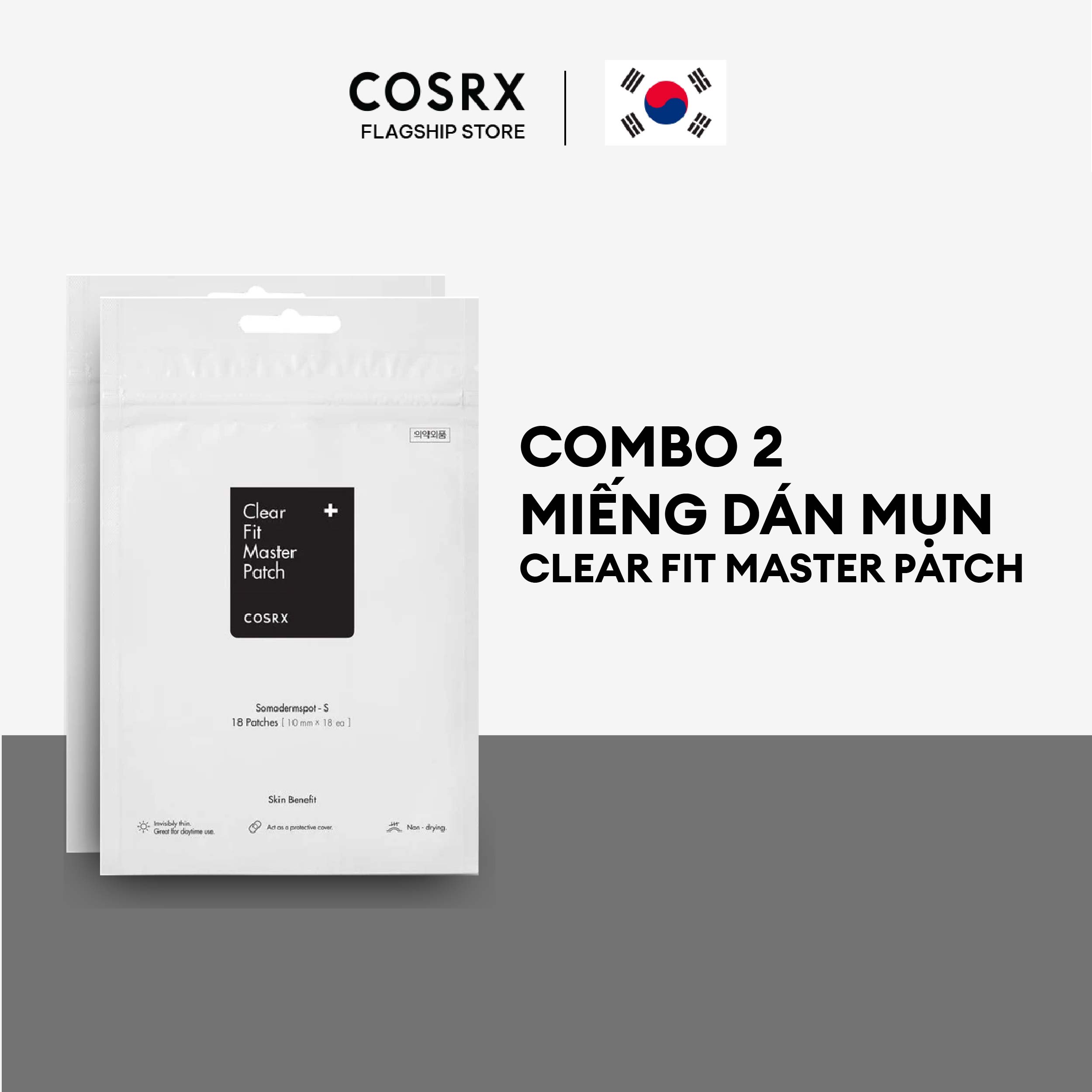 Combo 2 miếng dán mụn cosrx clear fit master patch 18 miếng/gói
