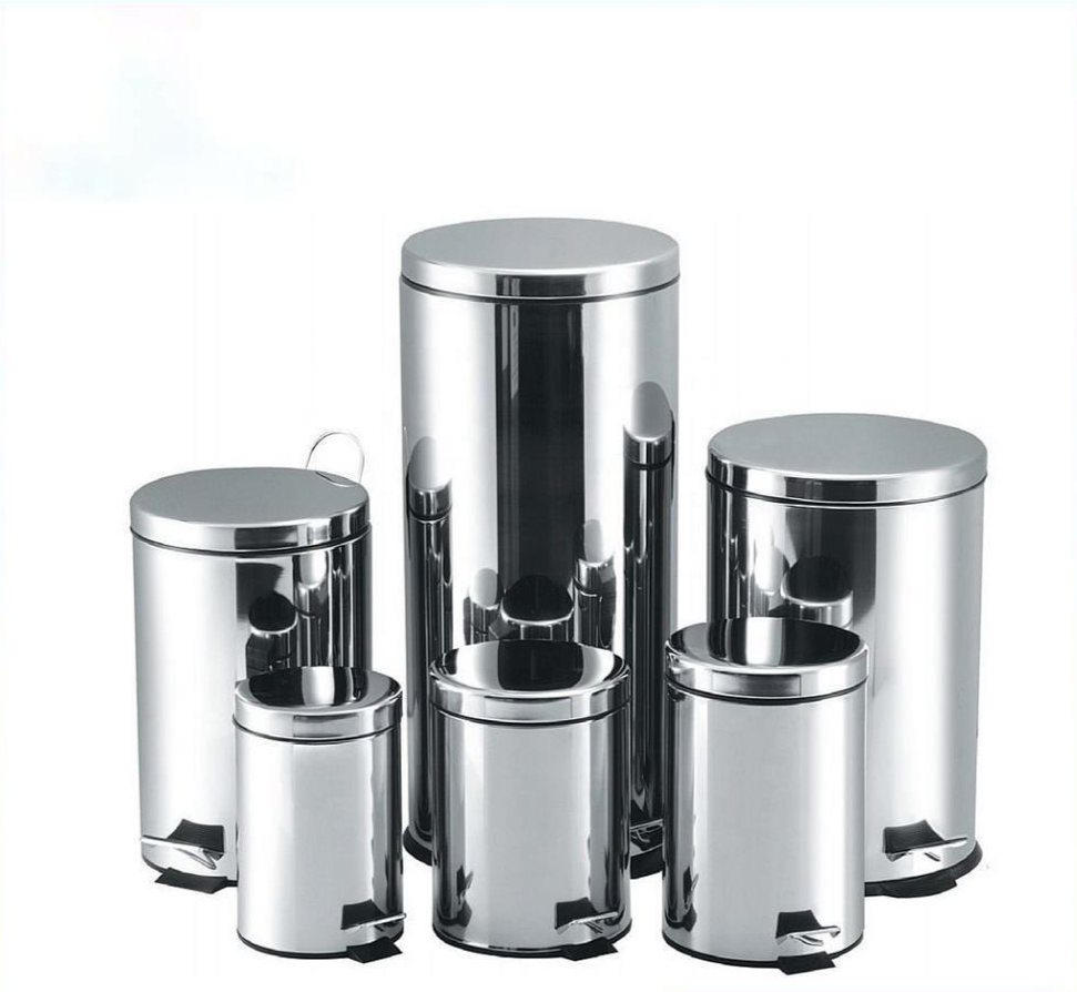 Thùng rác inox chân đạp dung tích 5l/ 8l màu bạc inox