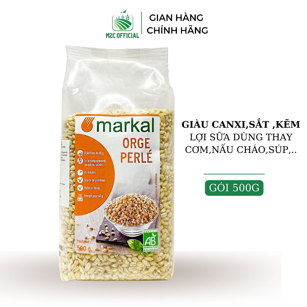 Hạt lúa mạch ngọc trai, đại mạch hữu cơ Markal 500g lợi sữa dùng thay cơm nhiều dinh dưỡng