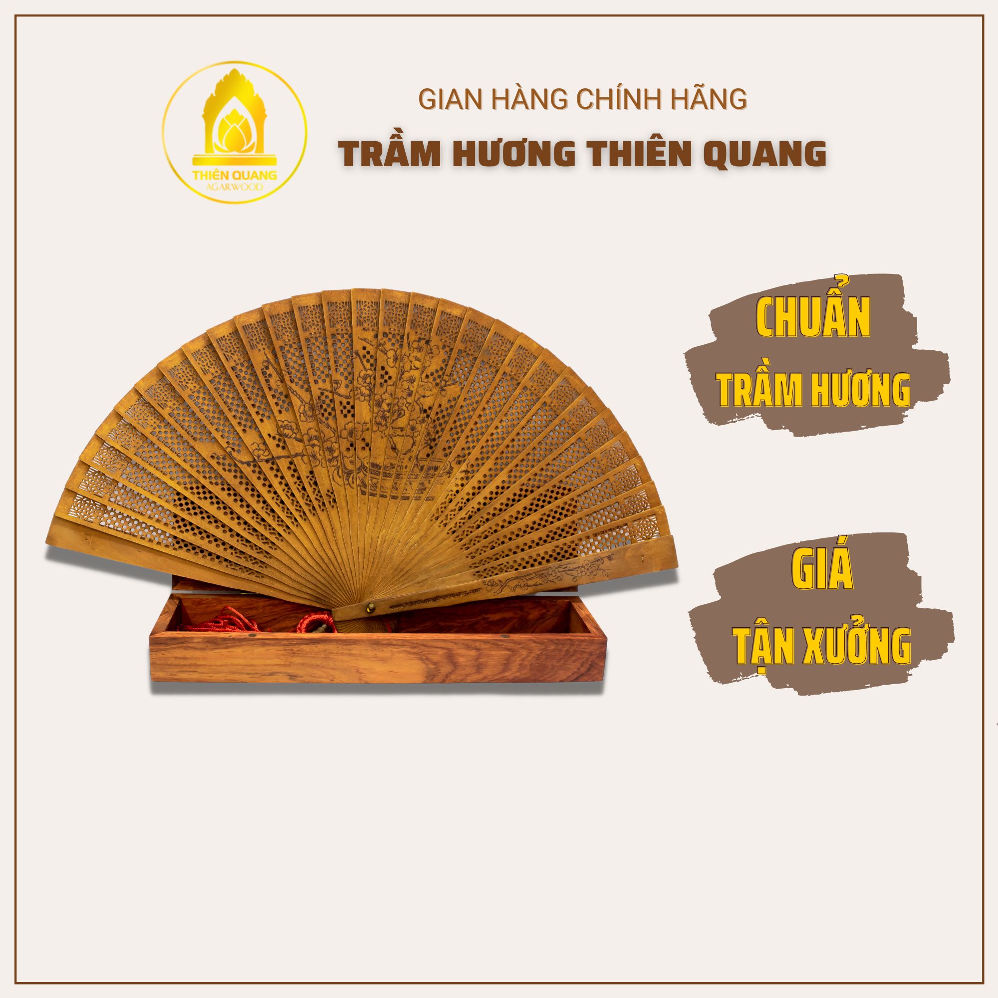 Quạt Trầm Hương Cao Cấp Phong Thủy - Quà Tặng Ý Nghĩa Cho Người Thân