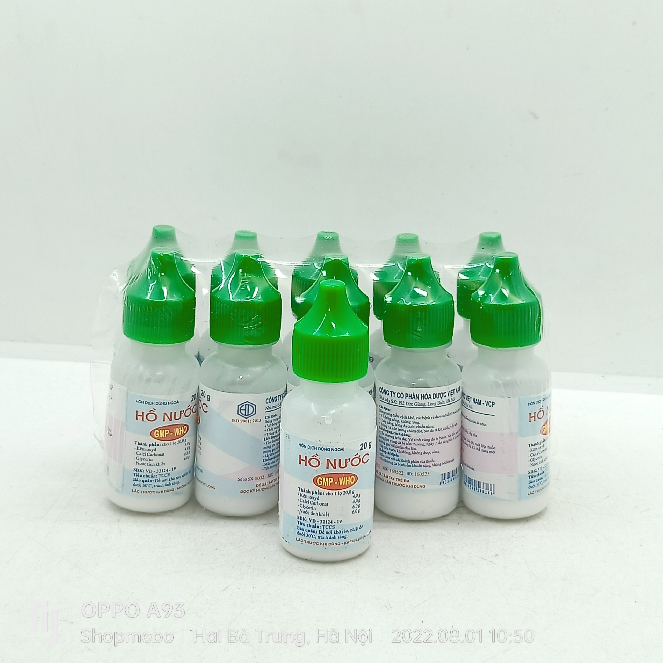 Combo 10 lọ hồ nước bôi da