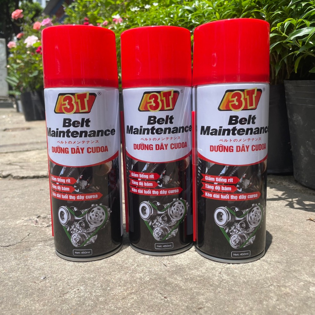 Xịt Bảo Dưỡng Dây Curoa 3T 450ml Cho Xe Ô Tô, Xe Máy, Máy Móc Công Nghiệp Kéo Dài Tuổi Thọ Curoa