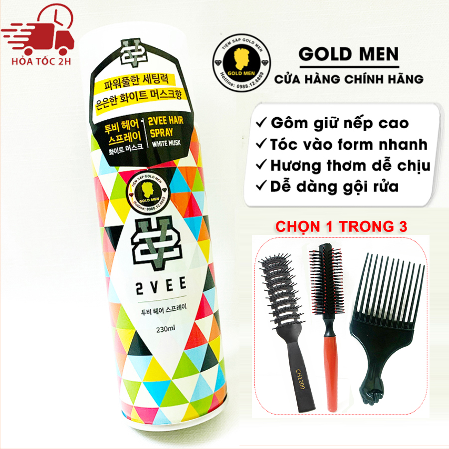 Gôm xịt tóc 2vee hàn quốc