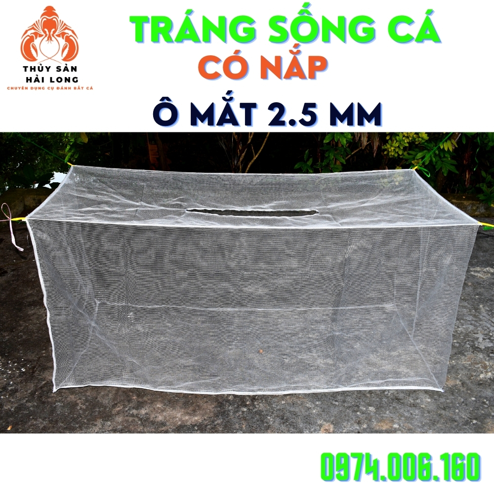 Tráng - vèo nuôi cá, ếch..có nắp đậy ô mắt lưới 2.5mm siêu bền