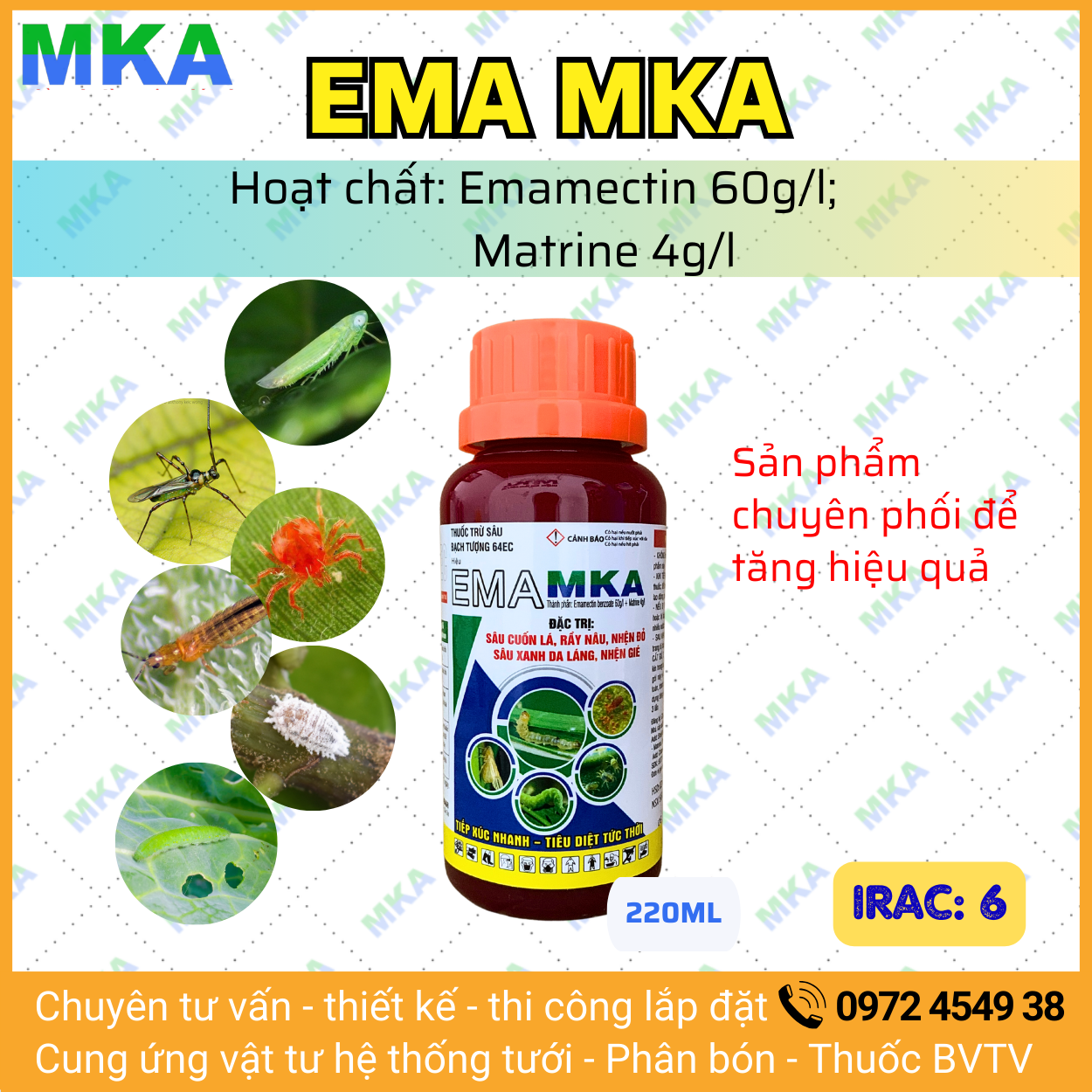 Ema MKA quản lý sâu rầy nhện - 220ml