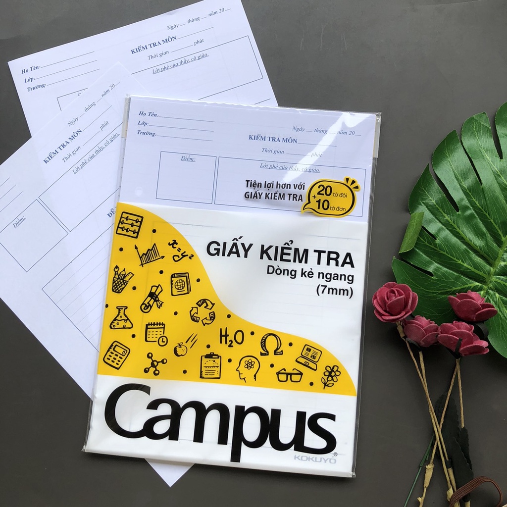 Giấy kiểm tra cấp 2- dòng kẻ ngang – Campus, Hồng Hà, Thiên Long, Classmate- các mẫu bán chạy - văn phòng phẩm Quế Anh
