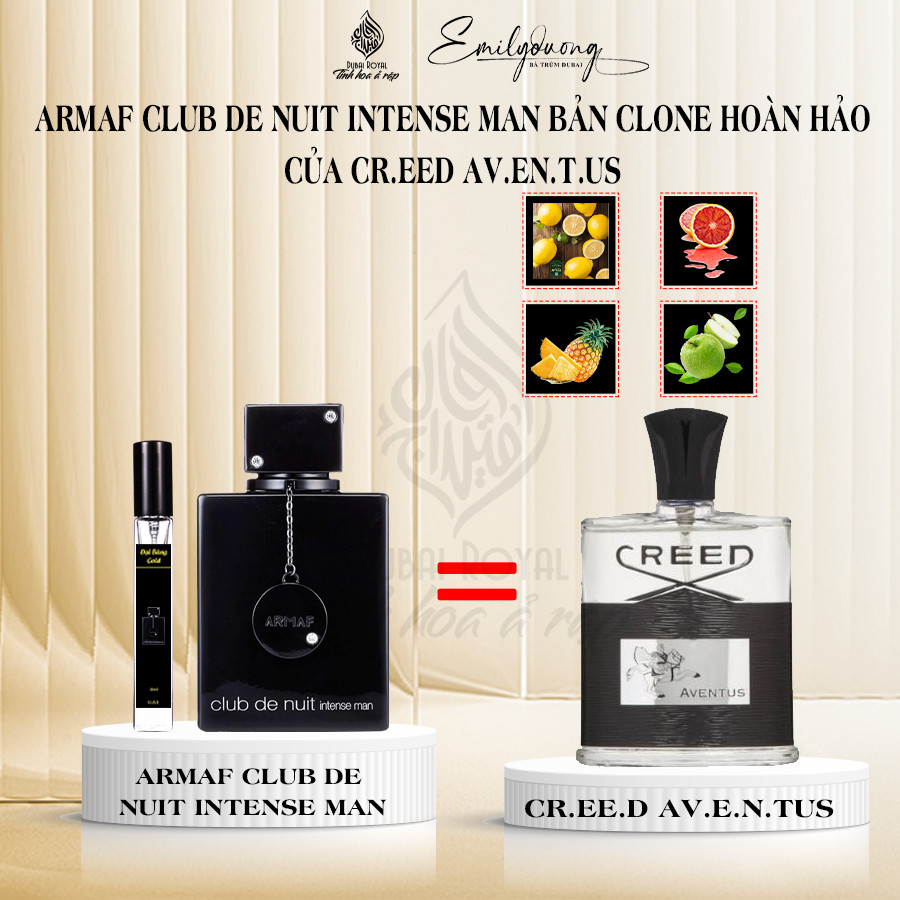 Nước hoa nam Cao Cấp Armaf Club De Nuit Intense Man105ml Nước Hoa Nam Thơm Lâu Dubai Royal 5ml 10ml 20ml