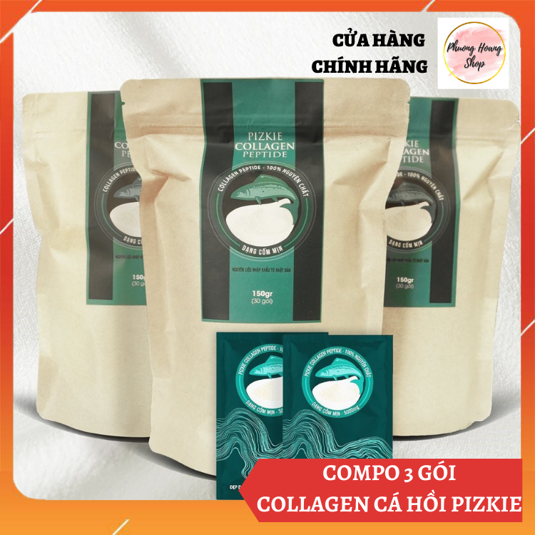 [ NHẬP KHẨU NHẬT BẢN] COMPO 3 Gói Collagen Cá Hồi Pizkie Nhật Bản - Bí Quyết Trẻ Hóa Làn Da