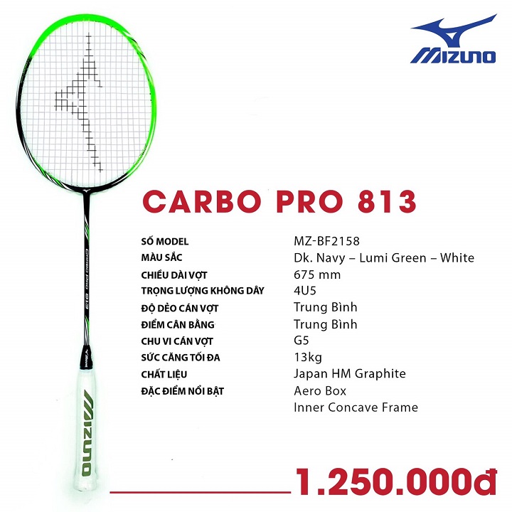 Vợt cầu lông mizuno carbo pro 813 chính hãng