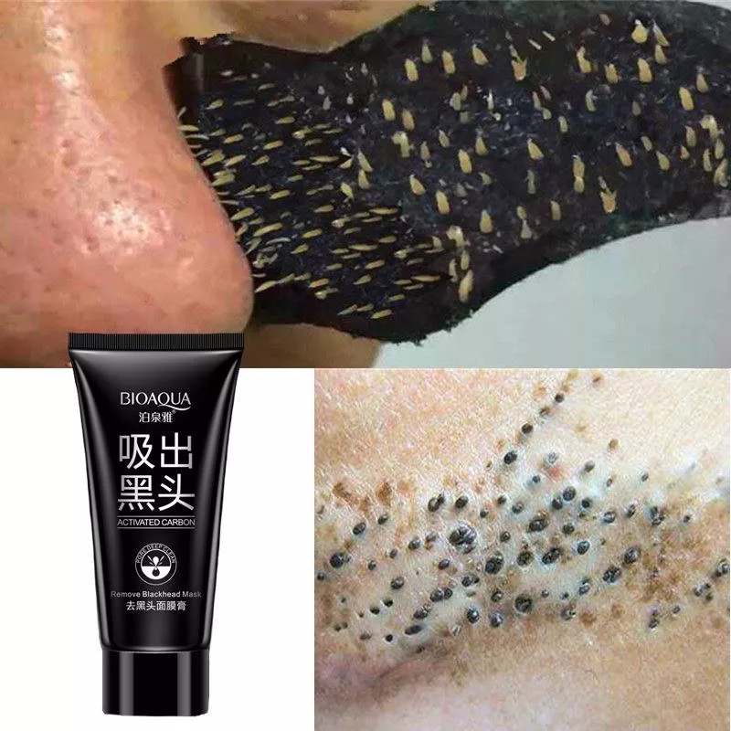 ( HÀNG CAO CẤP ) [Tuýp 60g] Gel mặt nạ lột mụn đầu đen than tre hoạt tính Bioaqua sạch mụn sáng da se khít lỗ chân lông nội địa Trung