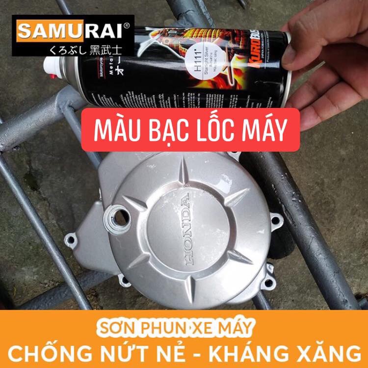 Sơn samurai combo màu bạc lốc máy xe honda