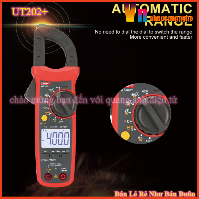 Ut202+ ampe kìm điện tử uni-trend có đo nhiệt độ 400a