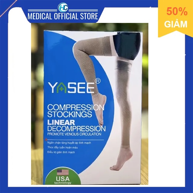 Vớ y khoa Đùi Không Bàn Chân - Suy Giãn Tĩnh Mạch Yasee - Tất y khoa giãn tĩnh mạch vớ y tế