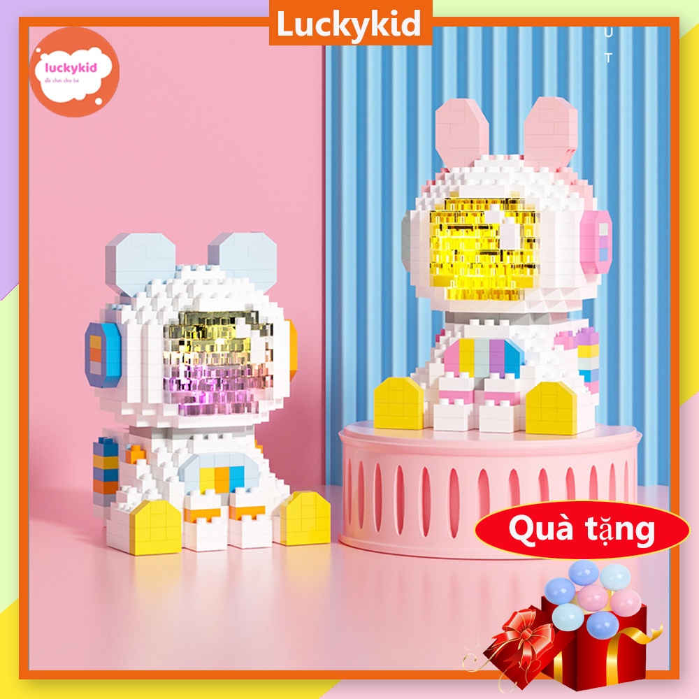 Đồ chơi lắp ghép lego Luckykid đồ chơi lắp ráp lego mini 3d cho bé trai bé gái hình phi hàng gia