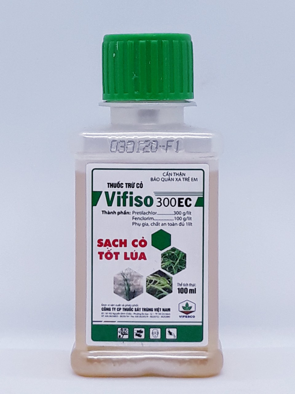 Thuoc trừ cỏ tiền nảy mầm Vifiso 300EC (100ml) trừ các loại cỏ hại trên ruộng Lúa