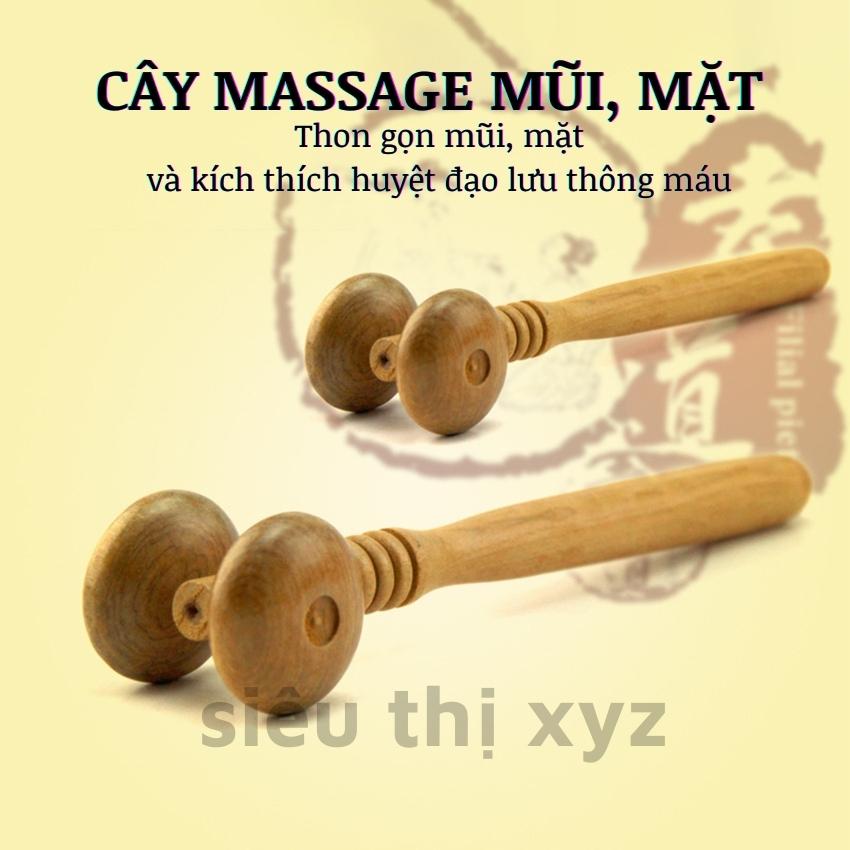 Cây lăn massage mặt, mũi bằng gỗ, thanh lăn mặt bằng gỗ thơm tự nhiên giúp mát xa mặt, mũi và cơ thể tiện dụng - y98