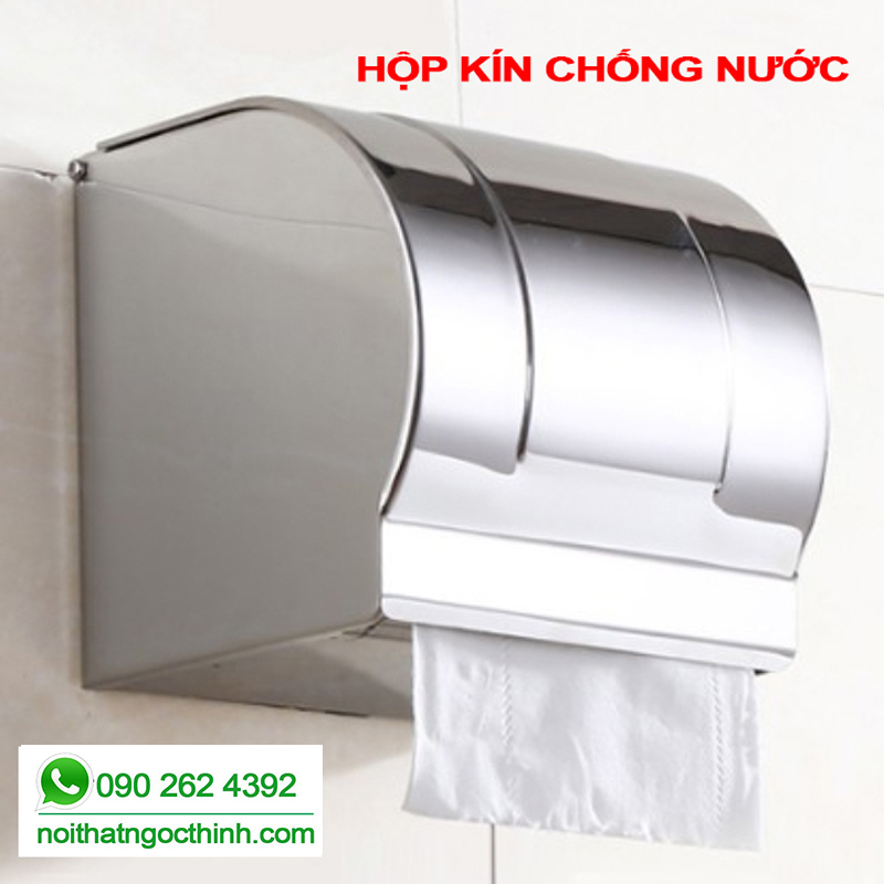 [SALE RẺ]Hộp đựng giấy vệ sinh SHG-06 inox sus304 loại kín che chắn nước cao cấp, dễ sử dụng, bảo quản tránh ướt giấy khi sử dụng vòi sen, vòi xịt hoặc các thiết bị dùng nước khác trong phòng tắm