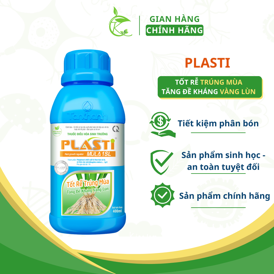 Plasti - tân thành điều hòa sinh trưởng cây tốt rễ trúng mùa, tăng đề kháng vàng lùn