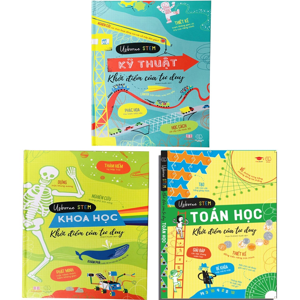 Combo 3 cuốn khởi điểm tư duy toán, khoa học, kỹ thuật - nhà sách giáo dục á châu