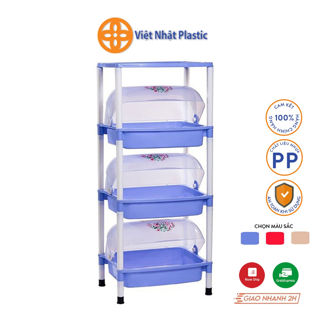 Kệ trạn úp chén bát có nắp đậy Việt Nhật, giá rẻ.Siêu Bền. 2 3 4 tầng