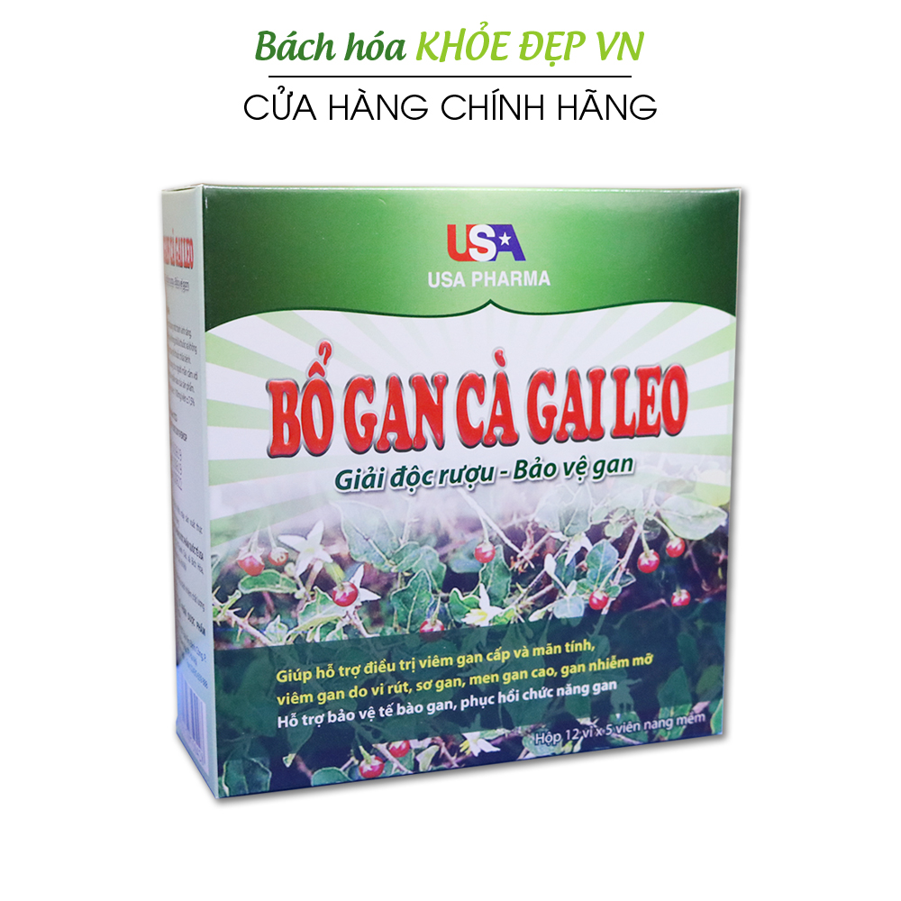 Viên uống Bổ Gan Cà Gai Leo mát gan giải độc gan hạ men gan - Hộp 60 viên