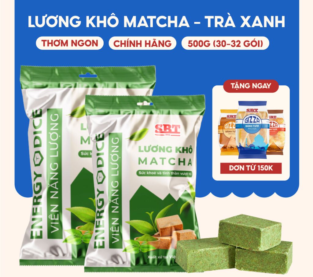 Lương Khô SBT Vị Matcha Gói 500g Bổ Sung Năng Lượng Nhanh Chóng - Lương Khô Chính Hãng SBT