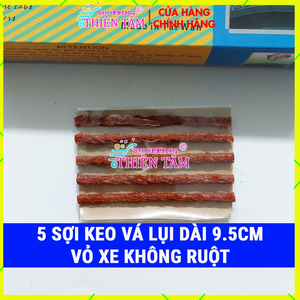 5 Sợi Keo 9.5cm Hãng Tawan Đài Loan Vá Dùi Vá Lụi Vá Rút Lốp Không Săm (Vỏ Không Ruột)