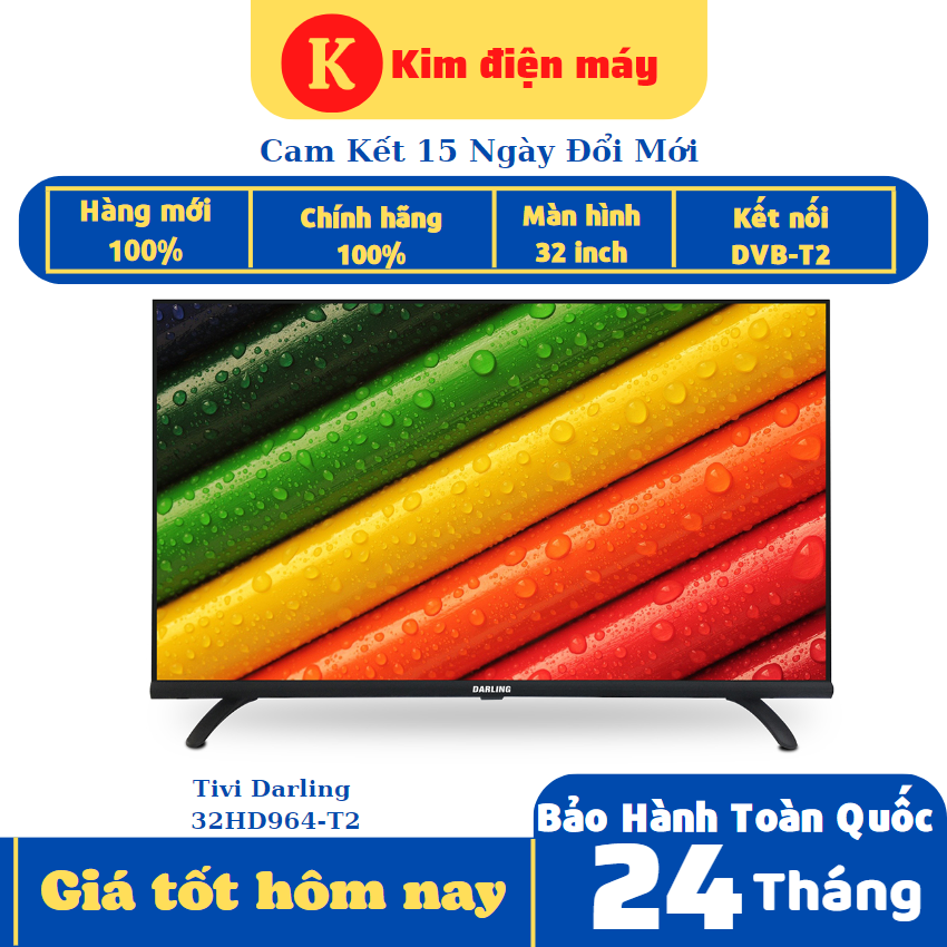 Tivi Darling 32HD964-T2-màn hình led tivi 32 inch-bảo hành 24 tháng toàn quốc