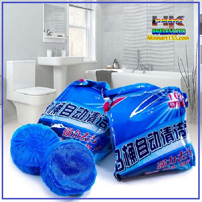 Bộ 10 Viên Tẩy Bồn Cầu Thả Bôn Cầu Diệt Vi Trùng Khử Mùi Nhà Vệ Sinh Tiện Dụng (1 Gói 10 Viên)