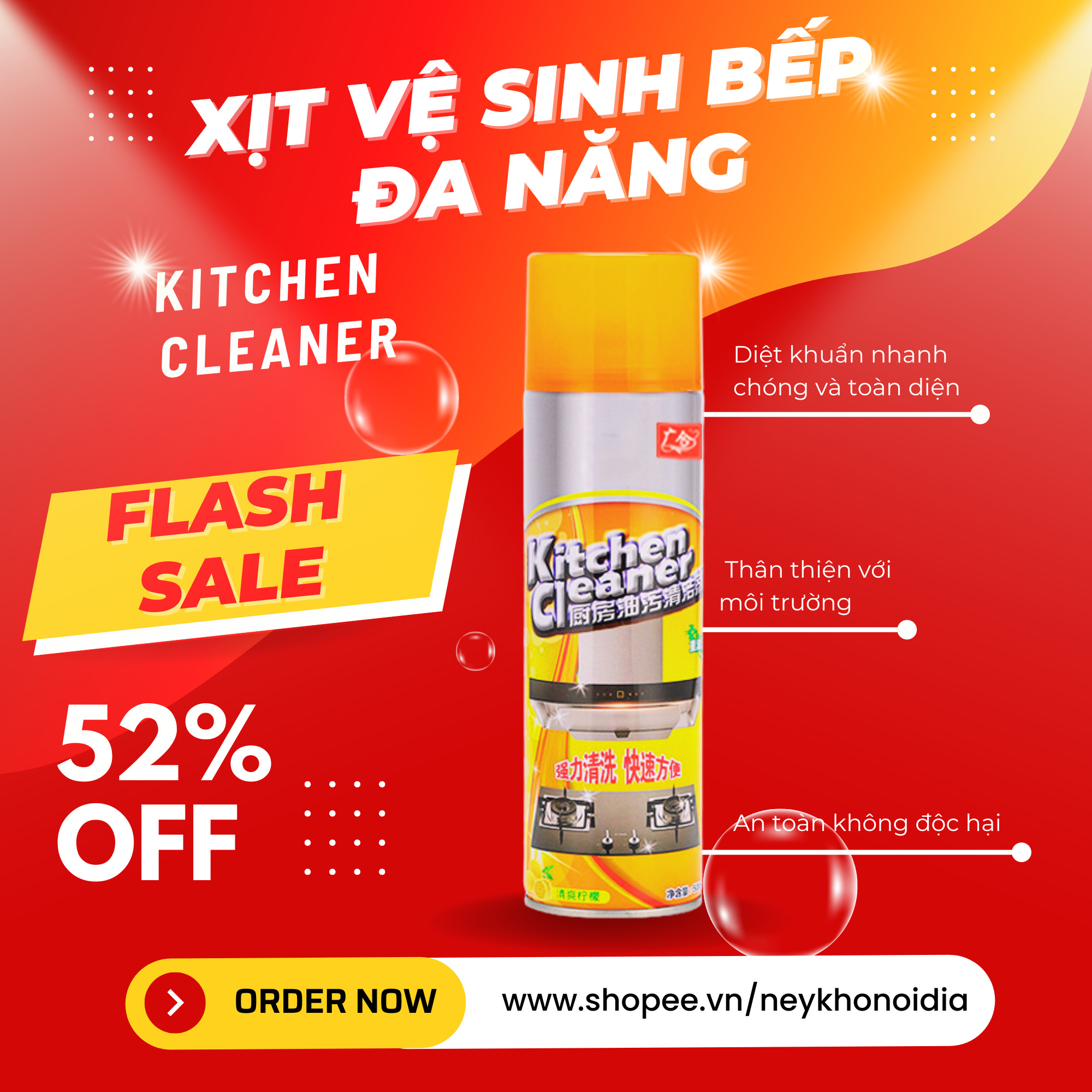 Bình xịt vệ sinh nhà bếp đa năng KITCHEN CLEANER 500ML chai xịt vệ sinh nhà bếp nhà tắm siêu sạch