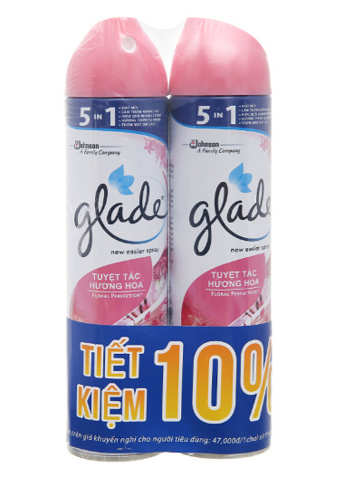 Bộ 2 chai xịt phòng Glade tuyệt tác hương hoa 280ml