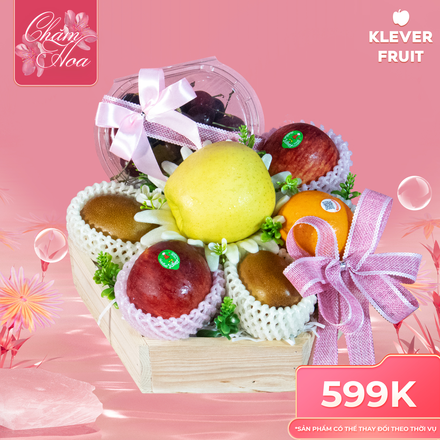 Hộp Quà 8.3 Hương Sắc Tự Nhiên - Hộp Quà Tặng Trái Cây Nhập Khẩu Klever Fruit