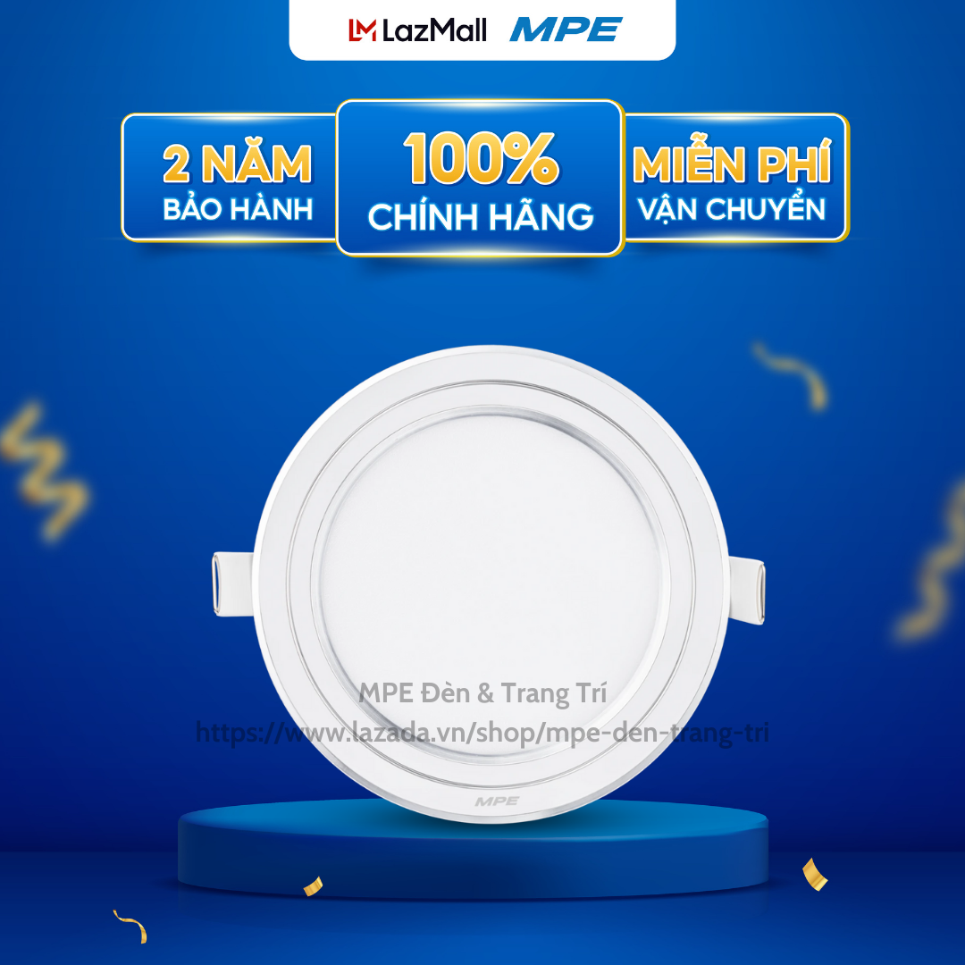 Đèn led âm trần RPL viền bạc MPE CHÍNH HÃNG