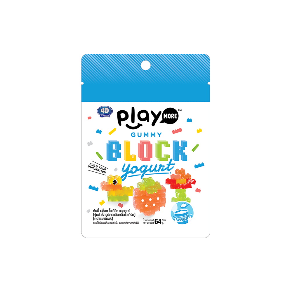 Kẹo dẻo xếp hình vị sữa chua Playmore 64g