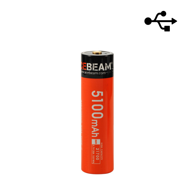 Pin sạc ACEBEAM 21700 dung lượng 5100mAh dòng xả 20A cổng sạc USB type C