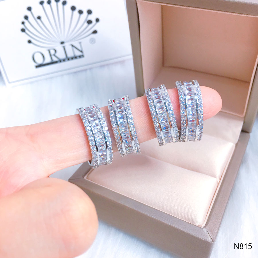Nhẫn bạc nữ đính đá cao cấp orin n815 - long tien