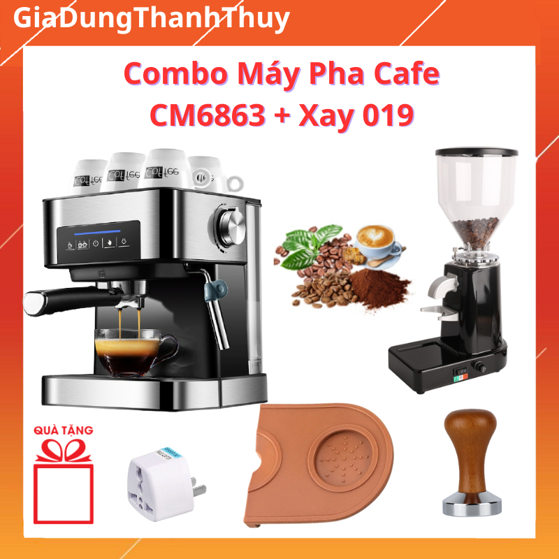 Combo máy pha cafe cm 6863 + xay 019
