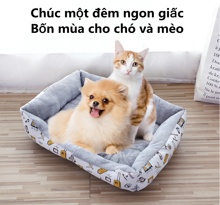 Nệm cho chó / mèo, nệm lót lông ấm áp cho chó mèo, dùng được với thảm mùa hè Nệm thú cưng hình chữ nhật rỗng, chống trơn trượt, không thấm nước, giữ ấm, sử dụng được.