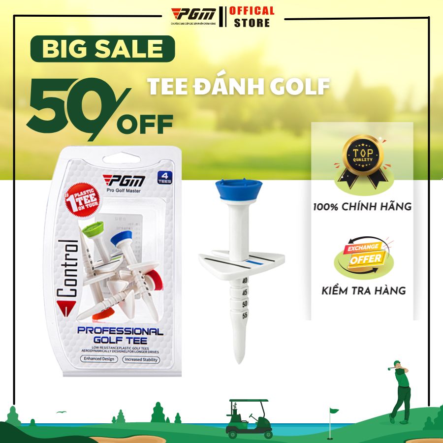 Tee golf, pgm, tee đánh bóng, bộ tee golf 4 cái, tee golf đánh dấu chiều cao so với mặt đất, que đỡ bóng chất lượng cao