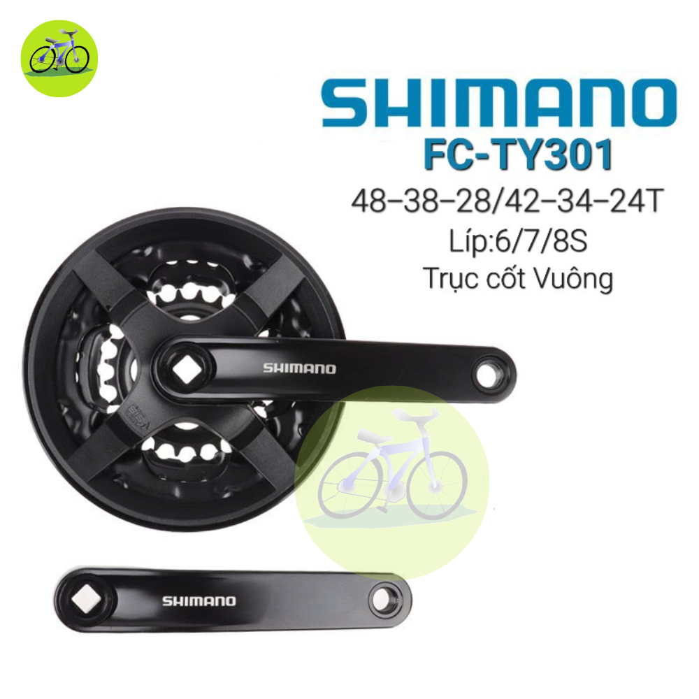 [HCM] Đùi đĩa xe đạp 3 tầng Shimano TY 301 /  Dĩa hợp kim nhôm giò đĩa thể thao 170mm