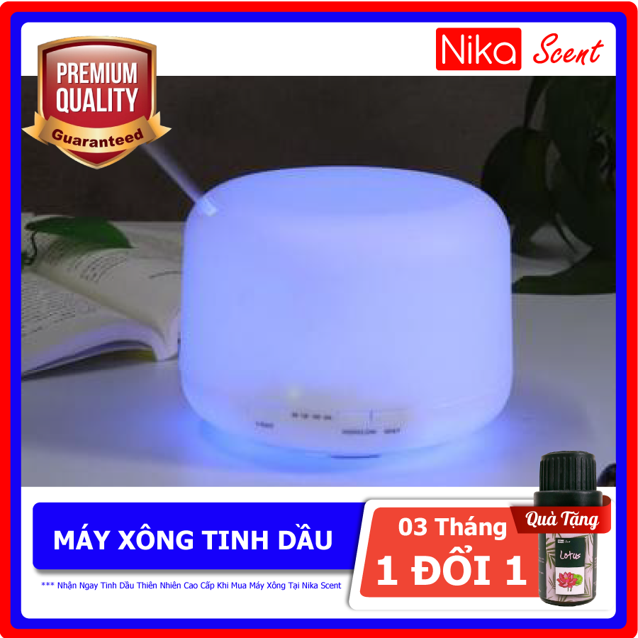 [HCM]Nikascent Máy xông tinh dầu Trắng Cao Cấp khuếch tán mạnh phun sương mịn thơm phòng khử mùi cấp ẩm