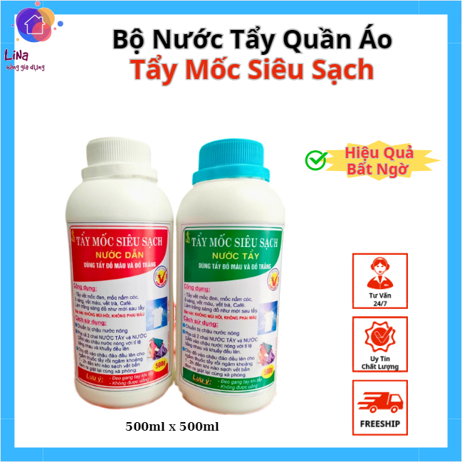 Nước Tẩy Mốc Quần Áo Màu, Áo Trắng Siêu Sạch, Không Phai Màu Vải, Không Mùi