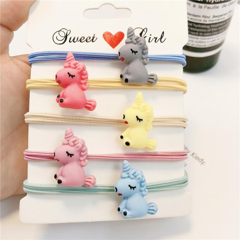 Set 5 dây cột tóc hình ngựa kì lân đang yêu cho bé