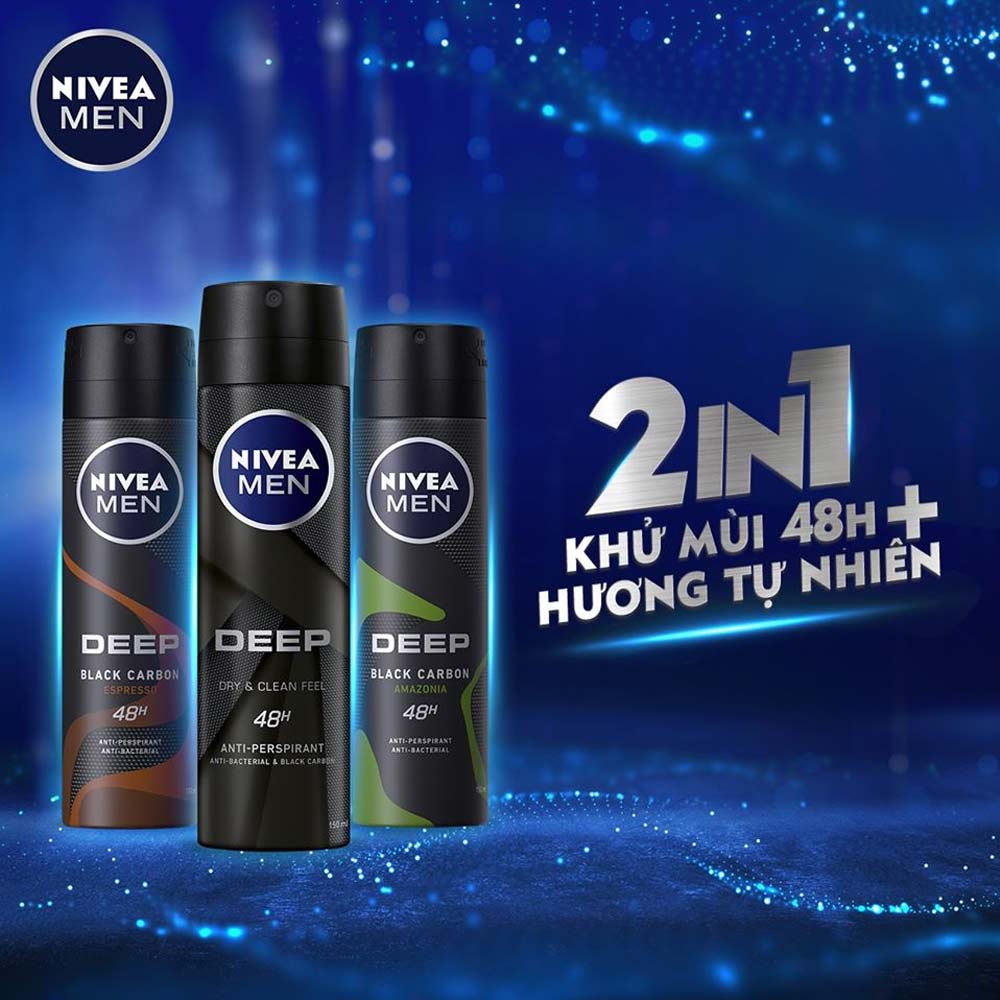 Xịt khử mùi cho nam Nivea Men với hương thơm nam tính dễ chịu chai 150ml